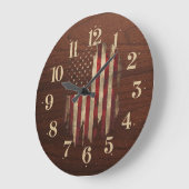 Rustieke noodlijdende Amerikaanse vlag klok (Hoek)