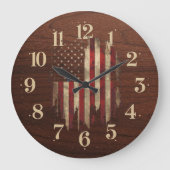 Rustieke noodlijdende Amerikaanse vlag klok (Voorkant)