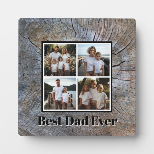 Rustieke noodlijdende boomring patroon foto papa fotoplaat (Voorkant)