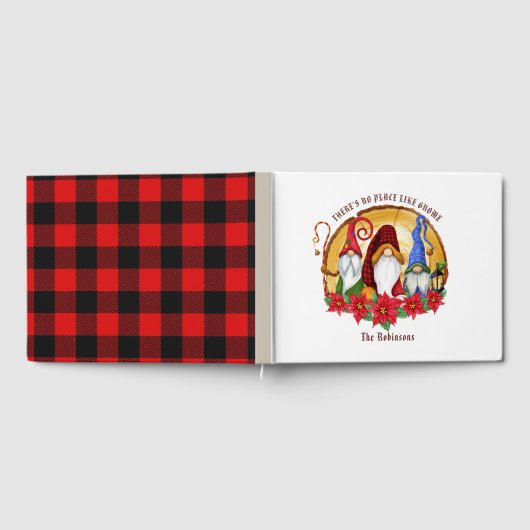 Rustieke Nordic Plaid Kerst Gnomen Gastenboek (Volledig)