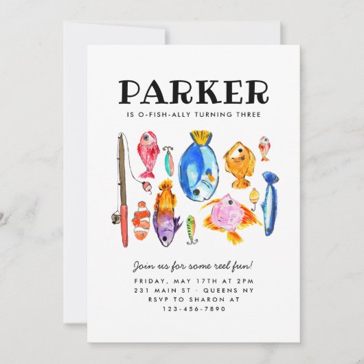 Rustieke O-Fish-al Reel Fun Fish Viste Verjaardag Kaart (Voorkant)