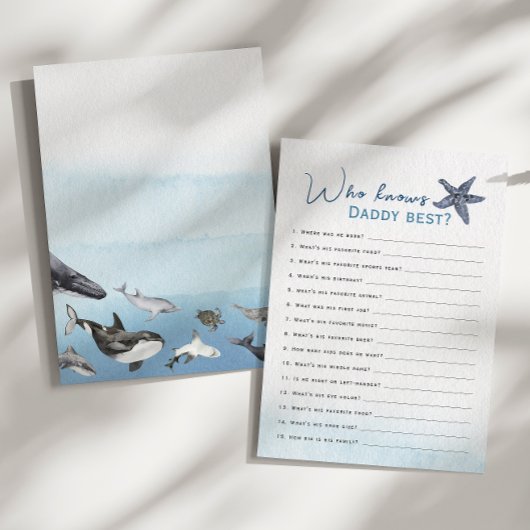 Rustieke oceaan die kent papa Baby shower spel Kaa Kaart