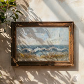 Rustieke oceaan golven schilderen strand zeegezich poster