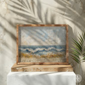 Rustieke oceaan golven schilderen strand zeegezich poster