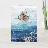 Rustieke oceaangevouwen huwelijksprogramma programma (Voorkant)