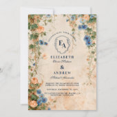 Rustieke ochtend glorie tuin bruiloft kaart (Voorkant)