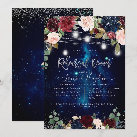 Rustieke Oefen Diner Mason Potten Licht Slingers Kaart (Voorkant / Achterkant)