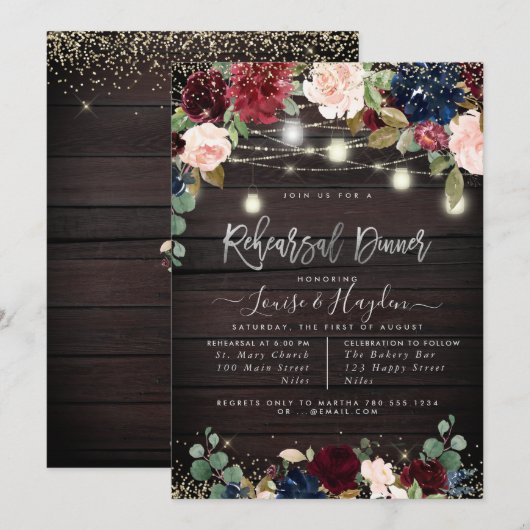 Rustieke Oefenavondmaal Mason Potten Lichtslingers Kaart (Voorkant / Achterkant)