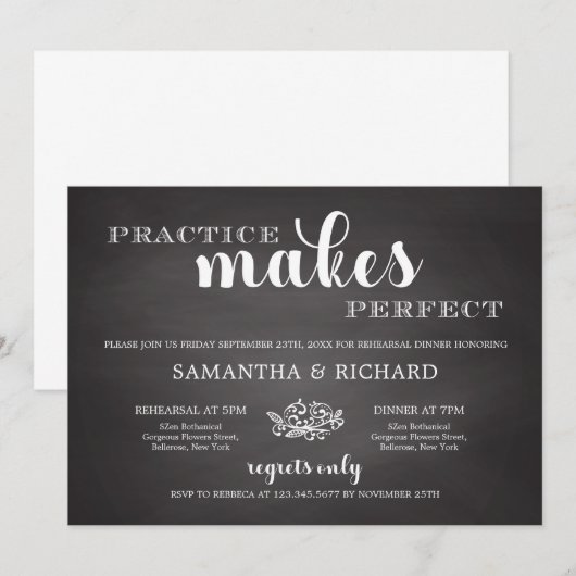 Rustieke oefening maakt de repetitiediner perfect kaart (Voorkant / Achterkant)