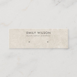 RUSTIEKE OFF WIT GRIJS STUCCO STUD OORBEL DISPLAY MINI VISITEKAARTJE