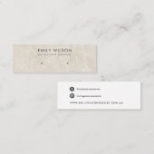 RUSTIEKE OFF WIT GRIJS STUCCO STUD OORBEL DISPLAY MINI VISITEKAARTJE (Voorkant / Achterkant)