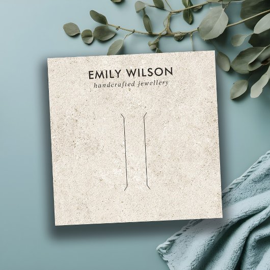 RUSTIEKE OFF WITTE STUCCO HAARCLIP DISPLAY KAART VIERKANTE VISITEKAARTJE