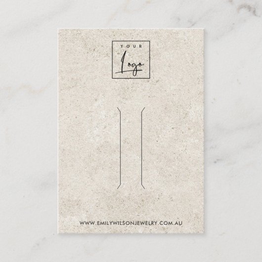 RUSTIEKE OFF WITTE STUCCO HAARCLIP DISPLAY KAART VISITEKAARTJE (Voorkant)