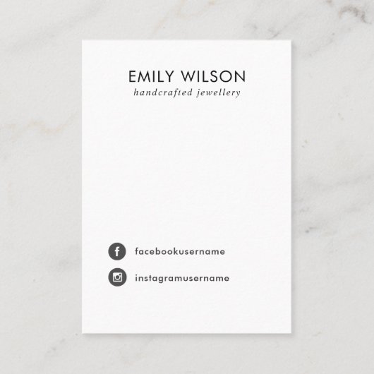 RUSTIEKE OFF WITTE STUCCO HAARCLIP DISPLAY KAART VISITEKAARTJE (Achterkant)