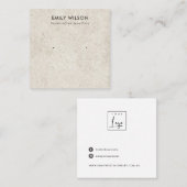 RUSTIEKE OFF WITTE STUCCO STUD OORBEL DISPLAY KAAR VIERKANTE VISITEKAARTJE (Voorkant / Achterkant)