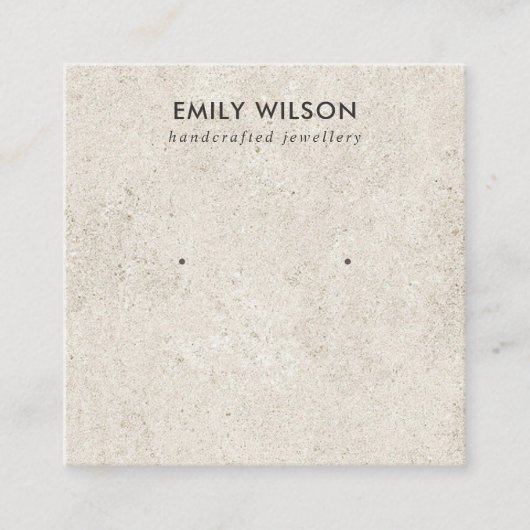 RUSTIEKE OFF WITTE STUCCO STUD OORBEL DISPLAY KAAR VIERKANTE VISITEKAARTJE (Voorkant)