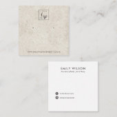 RUSTIEKE OFF WITTE STUCCO STUD OORBEL DISPLAY KAAR VIERKANTE VISITEKAARTJE (Voorkant / Achterkant)