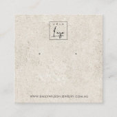 RUSTIEKE OFF WITTE STUCCO STUD OORBEL DISPLAY KAAR VIERKANTE VISITEKAARTJE (Voorkant)