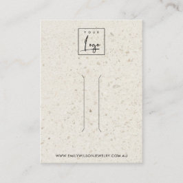 RUSTIEKE OFF WITTE TERRAZZO HAARCLIP DISPLAY KAART VISITEKAARTJE