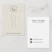 RUSTIEKE OFF WITTE TERRAZZO HAARCLIP DISPLAY KAART VISITEKAARTJE (Voorkant / Achterkant)