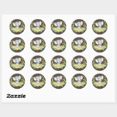 Rustieke Olifant Meisje Baby Shower Geel Ronde Sticker (Vel)