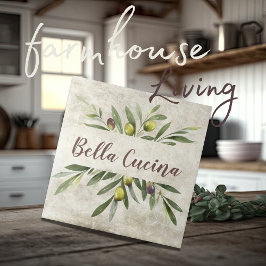 Rustieke olijf & takken Bella Cucina Brown Tegeltje