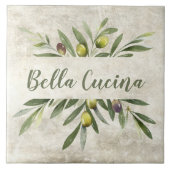 Rustieke Olijf & takken Bella Cucina Tegeltje (Voorkant)