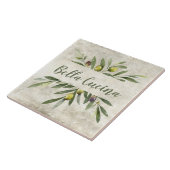 Rustieke Olijf & takken Bella Cucina Tegeltje (Zijkant)