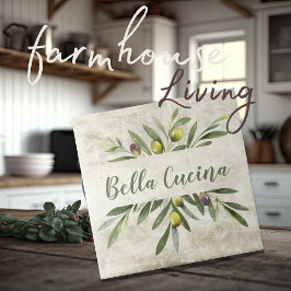 Rustieke Olijf & takken Bella Cucina Tegeltje