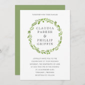 Rustieke olijfgroen Elegante bruiloft Kaart (Voorkant / Achterkant)