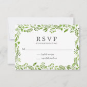Rustieke olijfgroen Elegante bruiloft RSVP Kaartje (Voorkant)