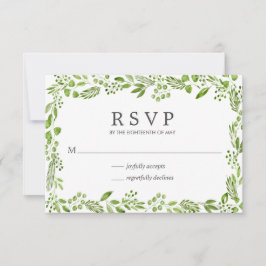 Rustieke olijfgroen Elegante bruiloft RSVP Kaartje