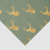 Rustieke Olijfgroen Gouden Hert Kerstmis Tissuepapier (Detail)