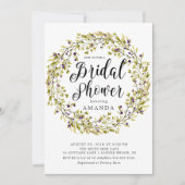 Rustieke Olijfkrans Bruids Douche Uitnodiging (Voorkant)