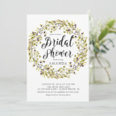 Rustieke Olijfkrans Bruids Douche Uitnodiging (Staand voorkant)