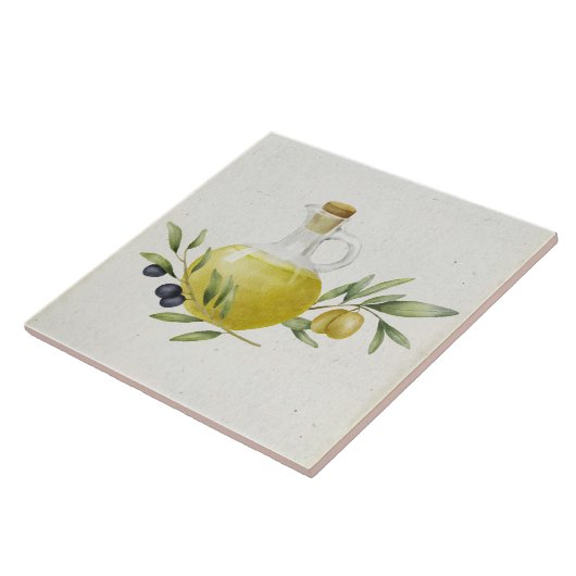 rustieke olijfolie fles tegeltje (Zijkant)