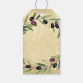 Rustieke Olijfolie Huwelijksgunsten doordrenkt met Cadeaulabel (Achterkant)