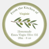 Rustieke Olijfolie Label Kraft Sticker (Voorkant)