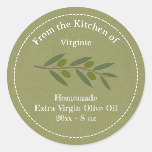 Rustieke Olijfolie Label Sticker (Voorkant)