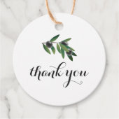 Rustieke Olijftak Bedankje Favoriet Label – Rond (Voorkant)