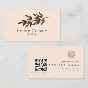 Rustieke Olijftak Botanische Italiaanse Chef   Visitekaartje