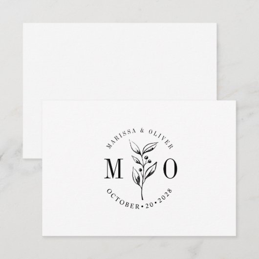 Rustieke Olijftak Flat Note Kaart Notitiekaartje (Voorkant / Achterkant)