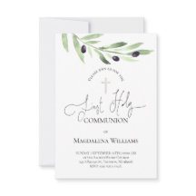 rustieke olijftak Katholiek Eerste Communie Invit