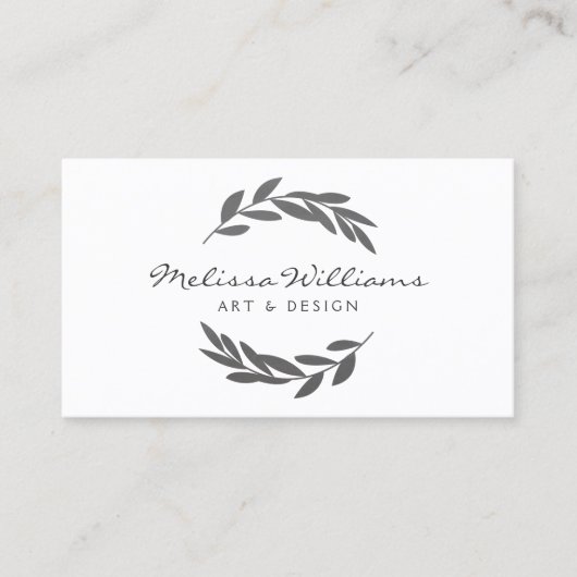 Rustieke Olijftak krans Logo Visitekaartje (Voorkant)
