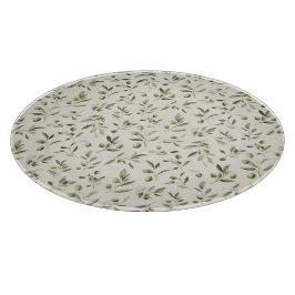 Rustieke Olijftak Mediterraan Patroon Snijplank