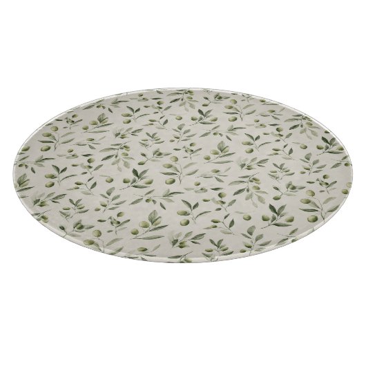 Rustieke Olijftak Mediterraan Patroon Snijplank (Hoek)