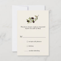 Rustieke Olijftak RSVP Kaart