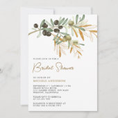 Rustieke olijftak verlaat Vrijgezellenfeest Kaart (Voorkant)