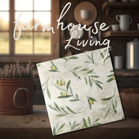 Rustieke Olijven Vintage Toscane Neutrale Waterver Tegeltje