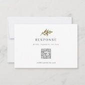 Rustieke Olive Branch Wedding QR Code RSVP Card (Voorkant)